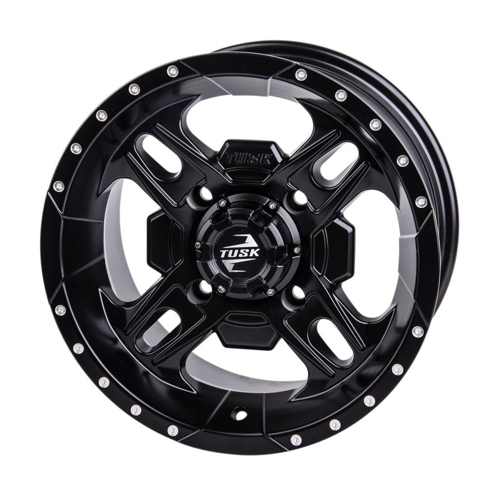 4/156 Tusk Beartooth Wheel 14x7 5.0 + 2.0 Matte Black For POLARIS SPORTSMAN 570 X2 2015-2021