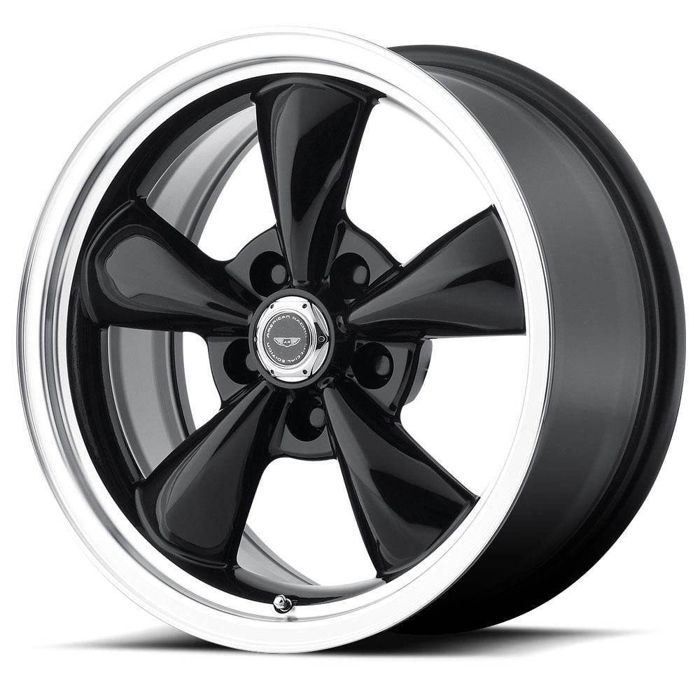 American Racing Torq Thurst M, Machined Lip 16x7 Wheel with 5x100 Bolt Pattern - Gloss Black Wheel Rim