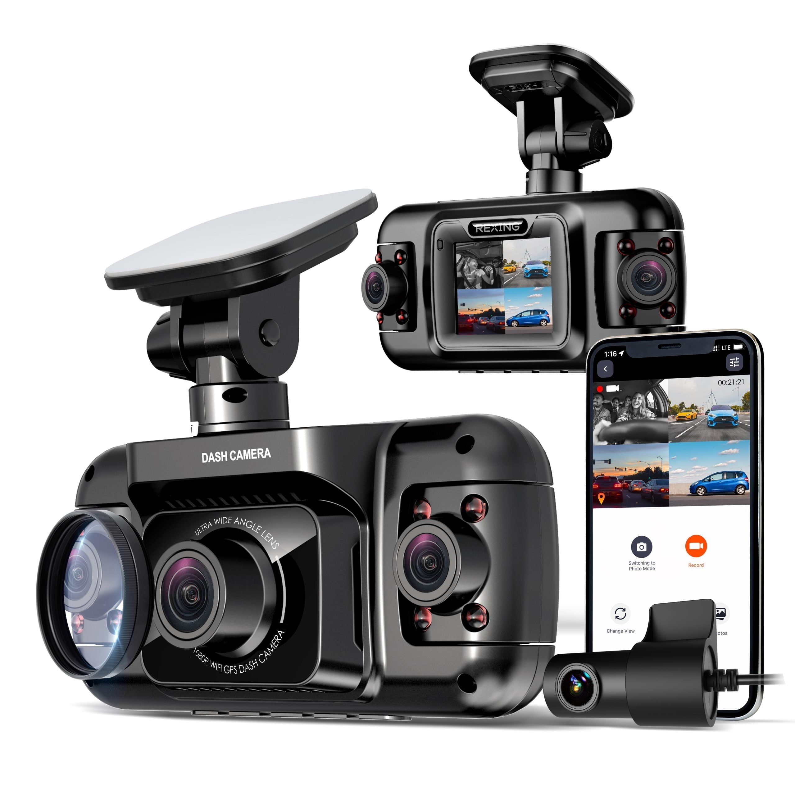 Rexing R4 4 Channel W/ All Around 1080p Resolution, Wi-Fi, and GPS