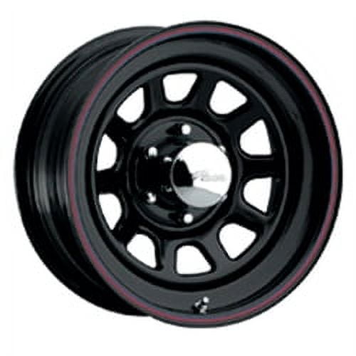 15x8 Pacer 342B Black Daytona Black w/Red & Blue Pin Stripes Wheel 5x5 (-13mm)