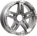 2-Pack Aluminum Trailer Wheels 15X5 15 X 5 5 Lug 4.5 Center Turismo Gun Metal