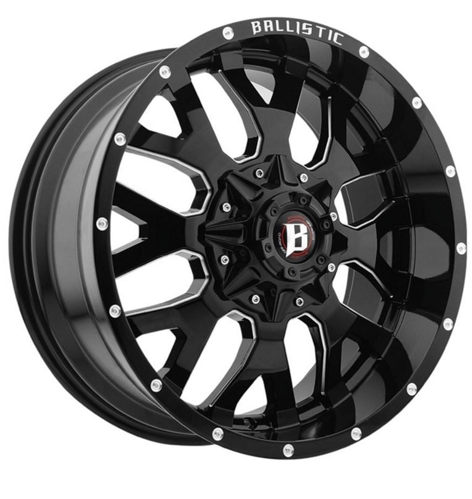 Ballistic Wheels 20x9 Gloss Black With Natural Accents Wheel - Not Applicable Bolt Pattern