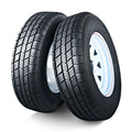 DNA Motoring ST-WH-0001-X2 For Trailer 5 X 114.3 Bolt Rim ST205 / 75R14 6PR Load Range Lens of 14 Tire Pair