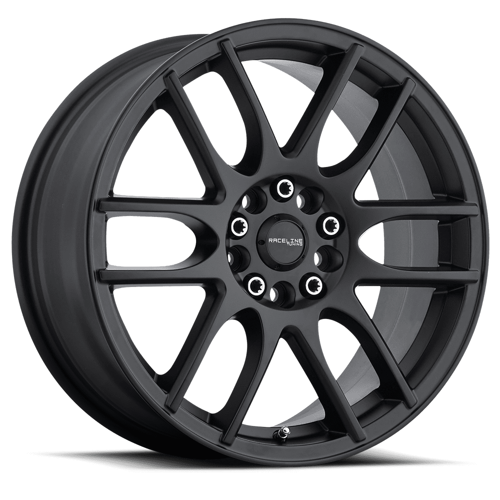 Raceline 141B-Mystique 18 Cast Aluminum Wheel, MYSTIQUE BLACK 18X7.5 5X112/5X120 +42mm Fits select: 2010-2017 CHEVROLET EQUINOX LT, 2015 CHEVROLET MALIBU 1LT