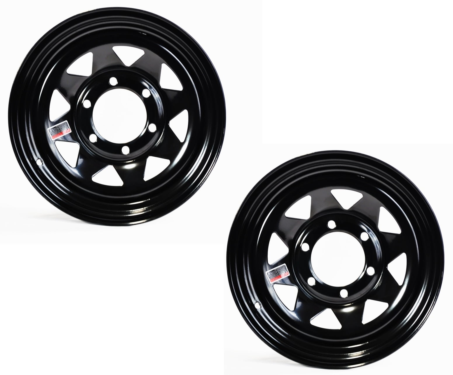 2-Pack Trailer Rim Wheel 15X6 6-5.5 Black Spoke 2830 Lb. 4.27 Center Bore
