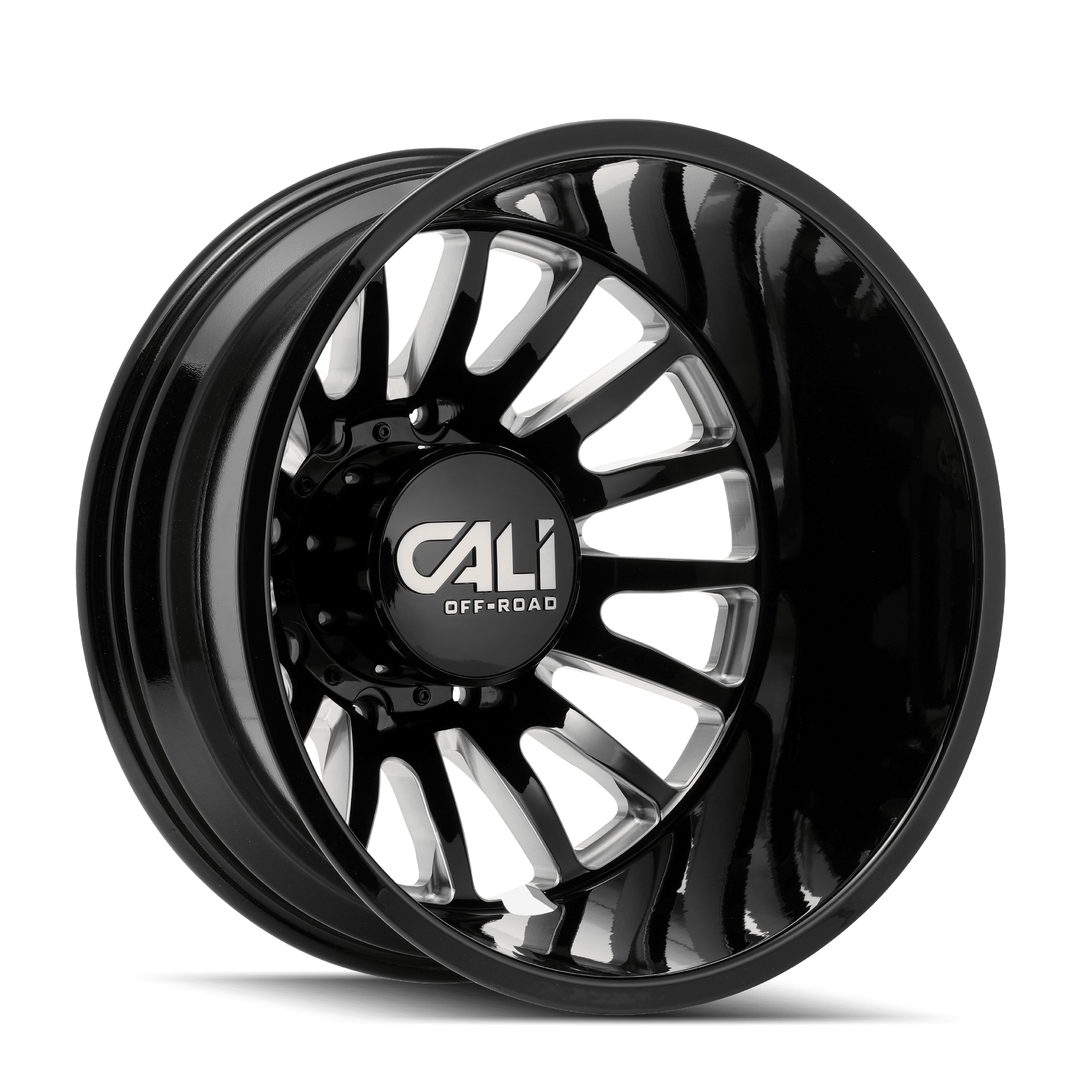 Cali Off-Road Summit Dually-9110D 22X8.25 8X200 -192Et 142Cb Gloss Black/Milled Spokes