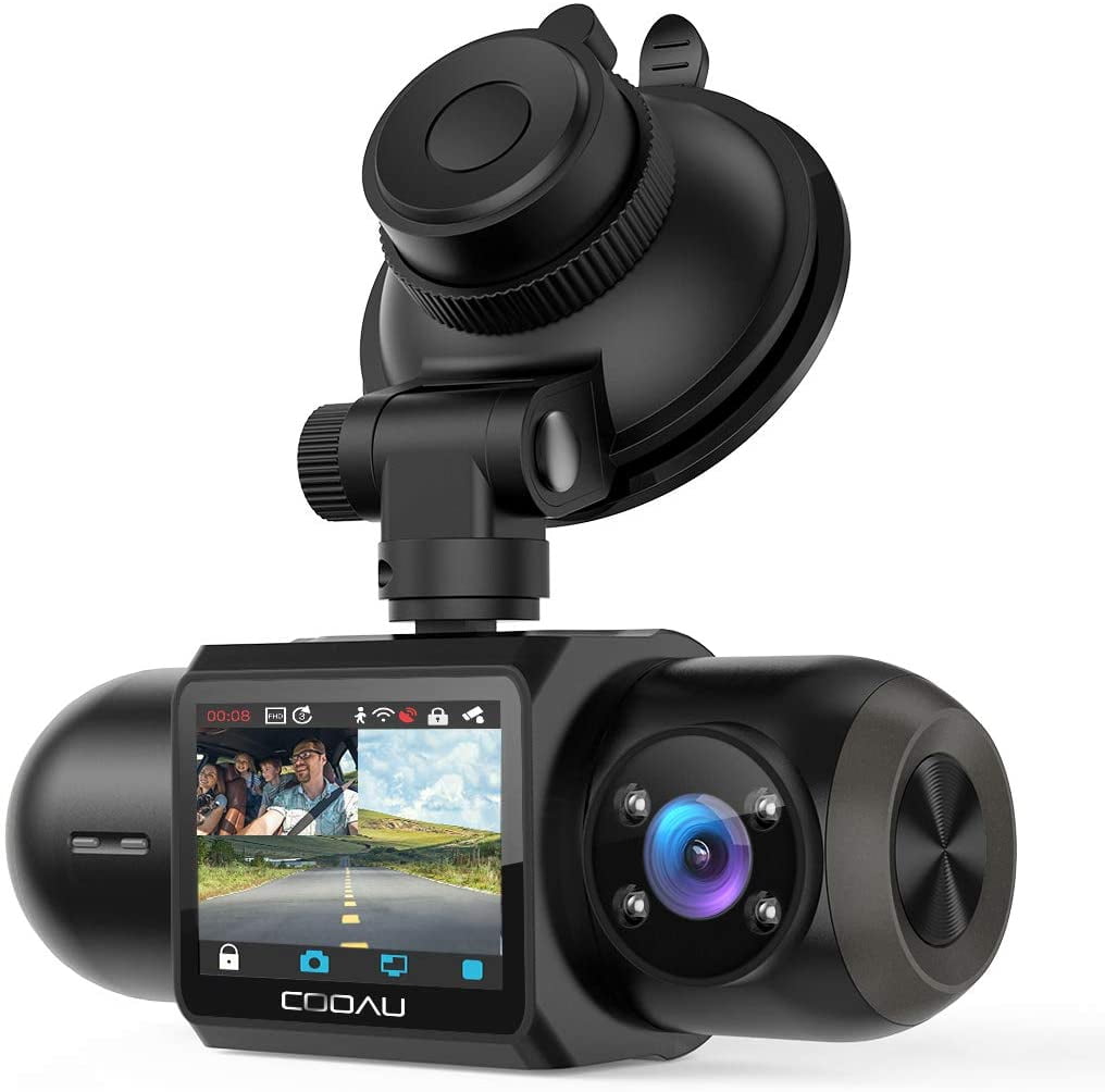 Uber Dual 1080P FHD Built-in GPS Wi-Fi , Front and Inside Automobile Lens Recorder with Infrared Dark Vision, Sony Sensor, Supercapacitor, 4 IR LEDsG-Sensor, Parking Mode, Loop Recording (D30)