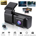 2K HD Wifi 1440P+1080P Front Behind Camera lens Vehicle Dashcam Mini Hidden Automobile Recorder Recorder Front and Real Cameras Vehicle DVR