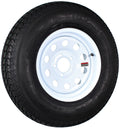 2-Pk Trailer Tire Screen Rim ST215/75D14 14 in. Load Lens 5 Lug White Wheel Mod