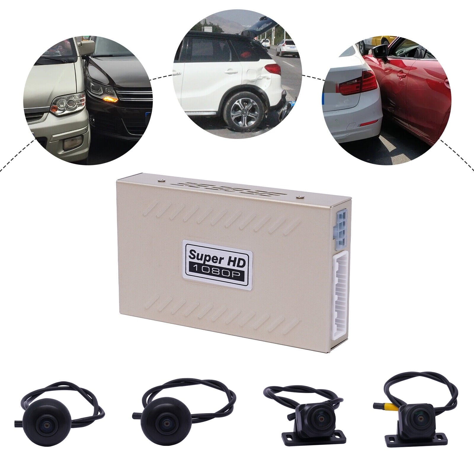 Fichiouy 1080P Vehicle All Round Sight System Truck Parking Recording System 360¡ã 4-cameras