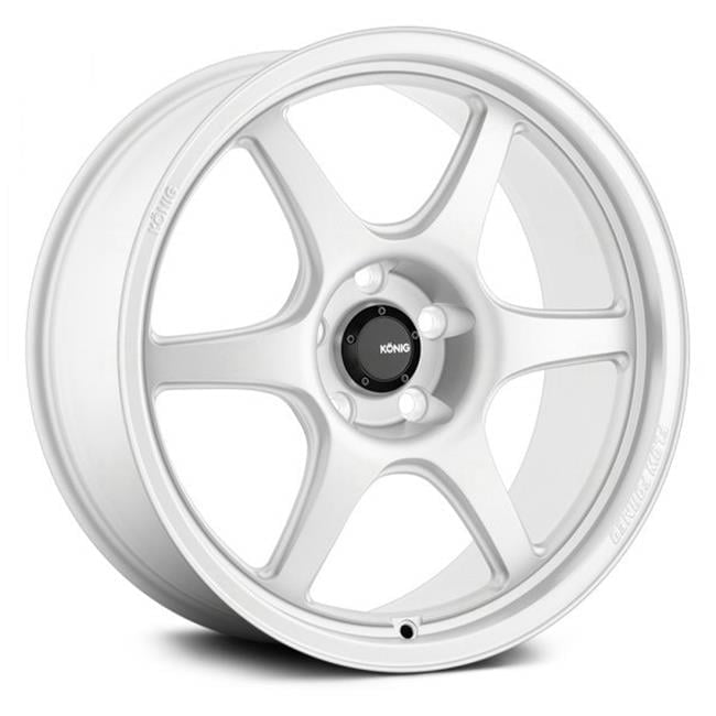 Konig HF8510025W 15 x 8 in. 4x100 BP & 25 mm Offset Hexaform Gloss White Wheel
