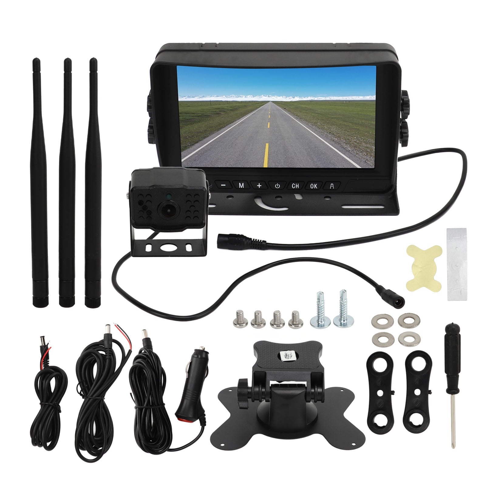 7in Wireless Backup Camcorder Kit IPS LCD Screen Real Time Recording Reversing Camcorder for Truck Trailer RV Camper Van