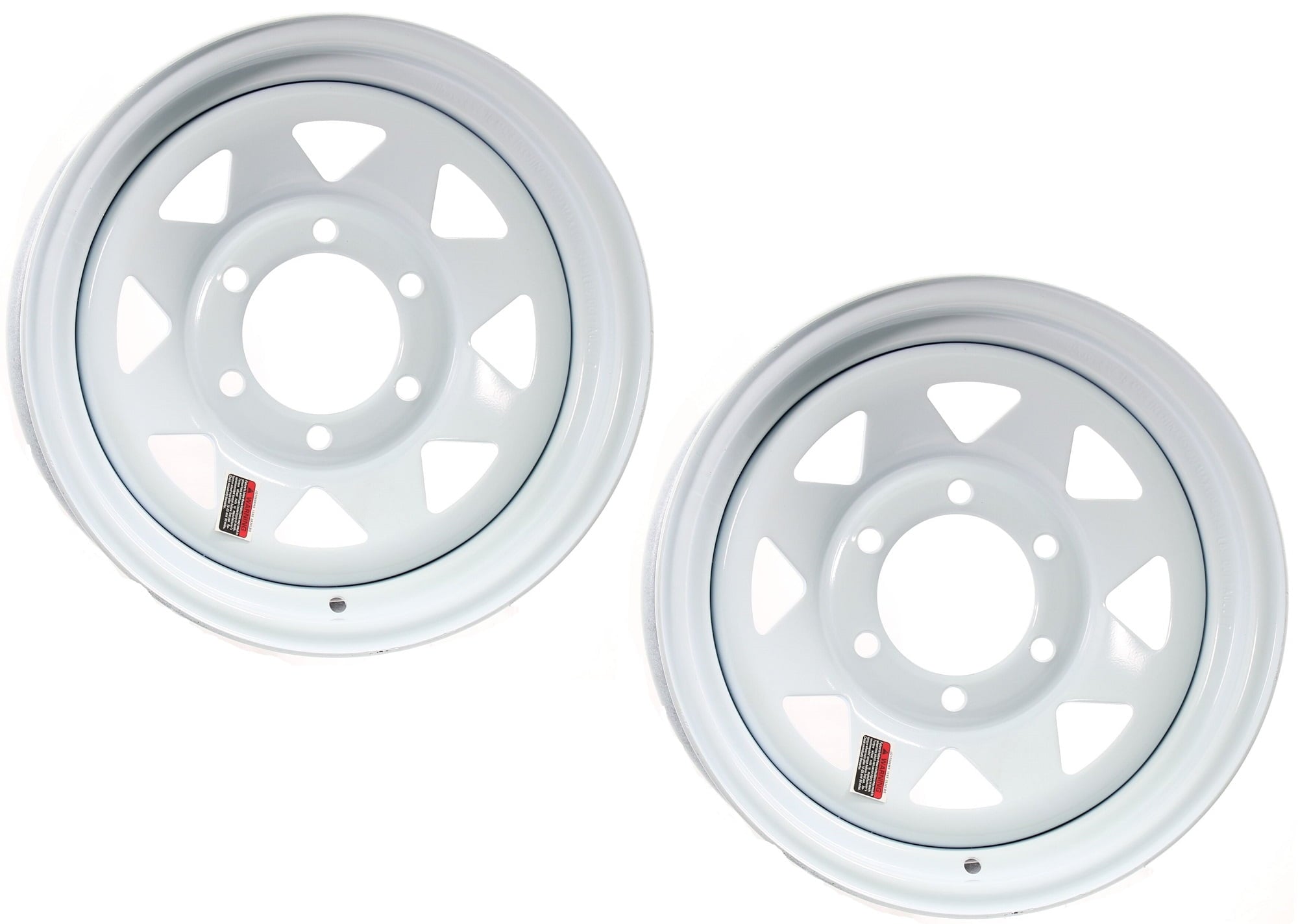 2-Pack Trailer Rims 16x6 16 in. 6 Hole 5.5 in. OC White Steel Spoke Wheel