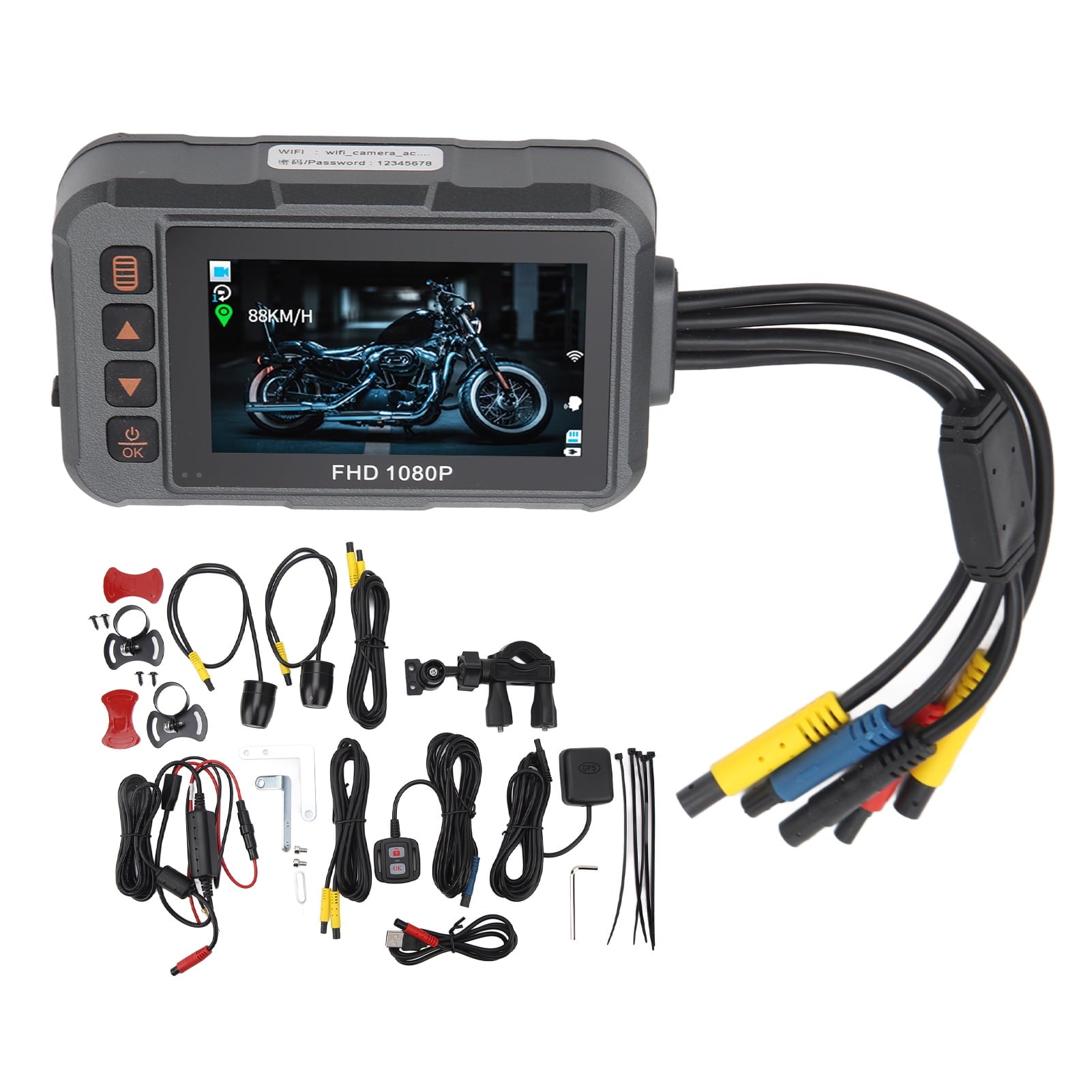2024 New Motorcycle Waterproof Clear Video Recording 3 Inch Parking Screen Motorcycle Driving Recorder for UTV ATV Golf Carts