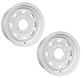 Two Heavy Duty Equipment Trailer Rims Wheels 16 in. 16X6 8H White Spoke Design