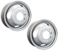 2-Pack Dually Dual Silver Grey Trailer Wheel Rim 16 Inch 16X6 8 Lug Display 6.5 Inch