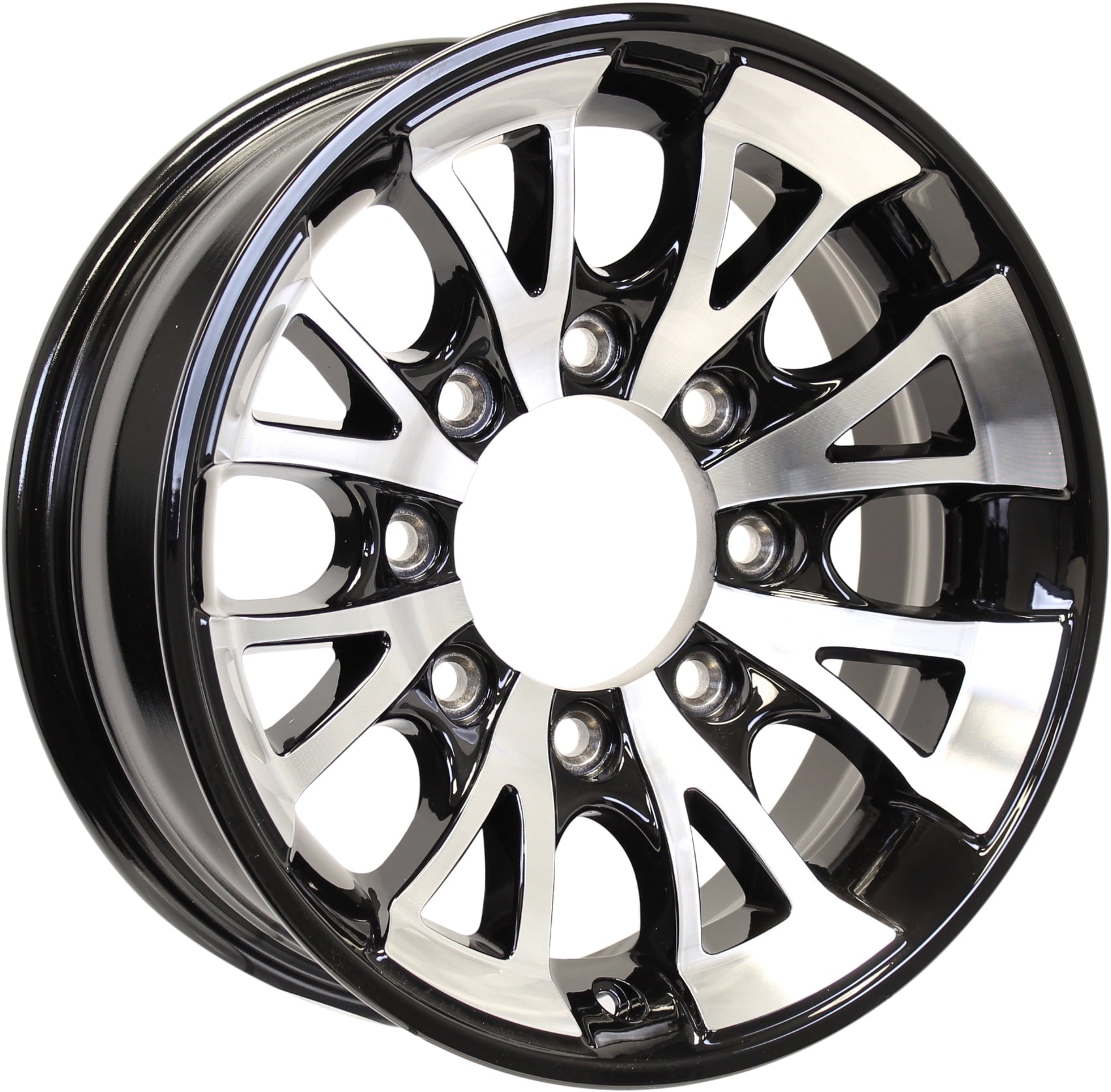 Aluminum Trailer Wheel 16X6 16 X 6 8 Lug 6.5 Center A1411 Black Rim