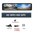 4K 3840*2160P 12 Inch Vehicle DVR WIFI GPS Sony IMX415 Back Perspective Mirror 1080P Automobile Recorder Video Recorder Park Display