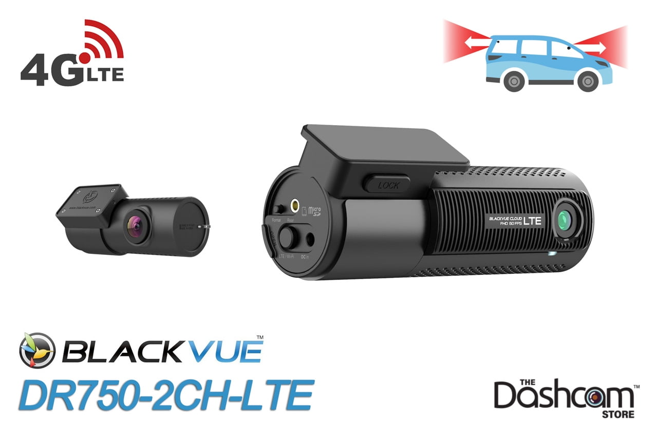 BlackVue DR750-2CH-LTE Dual Optics Front + Behind w/ Built-In 4G-LTE & 256GB BlackVue Memory Card