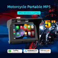 5Inch Portable Motorcycle Navigation CarPlay Android Auto Stereo Bluetooth FM IP65 Waterproof Display