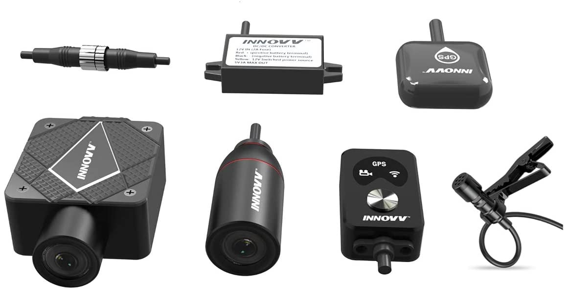 INNOVV K5 Dual Channel Motorcyle Motocam with 4K Ultra HD Resolution, WiFi, GPS, Parking Mode and IP67 Water Resistance (32GB)