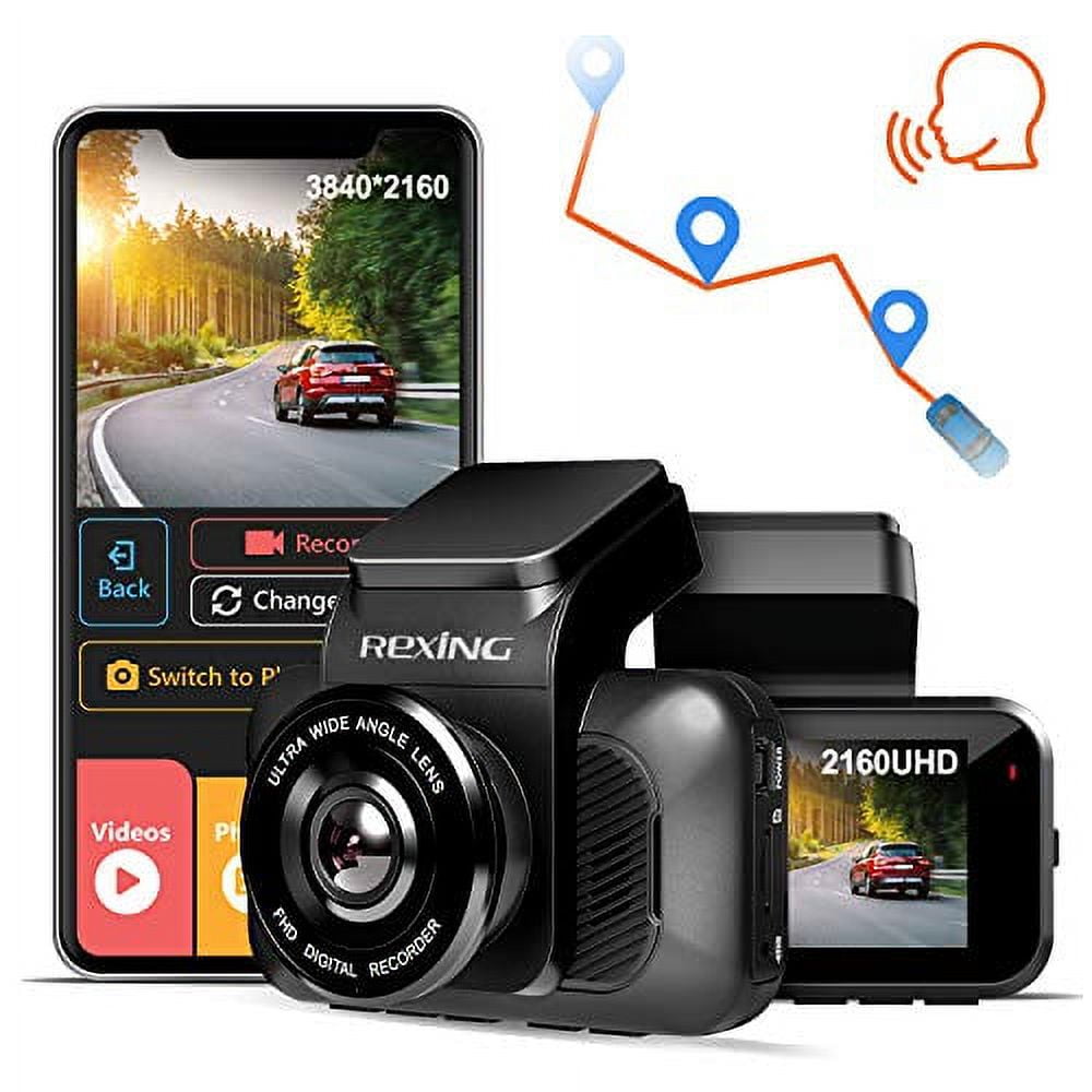 REXING V5 4K Modular Capabilities 3840x2160@30fps UHD WiFi GPS Vehicle Camcorder Recorder Low light Vision,Loop Recording,Parking Monitor,Supercapacitor,Support 256GB Max,Voice Control (2021)