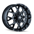 Mayhem Warrior-8015 17X7.5 5X108/5X114.3 40Et 72.62Cb Black W/Milled Spokes