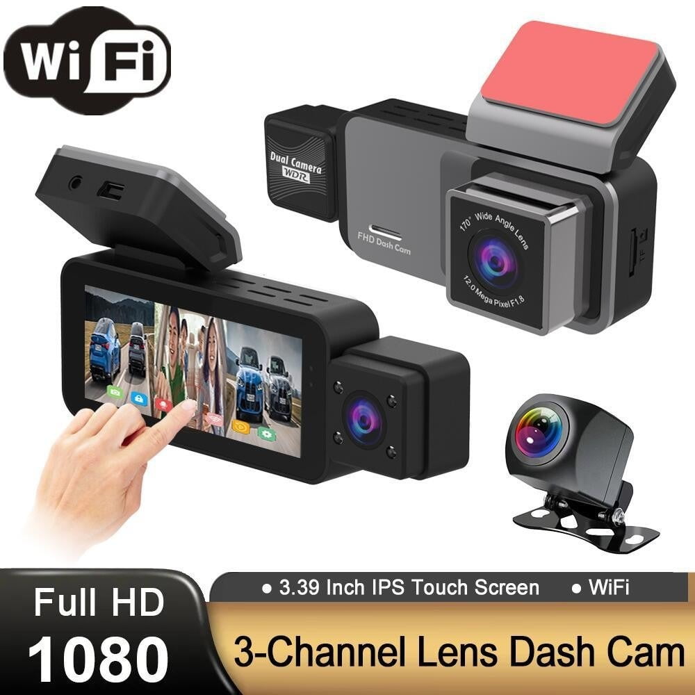LASNYFEI ES80 WIFI dashcam 3.39 inch IPS Touch Screen HD Recording Infrared Low light Vision Vehicle Recorder DVR