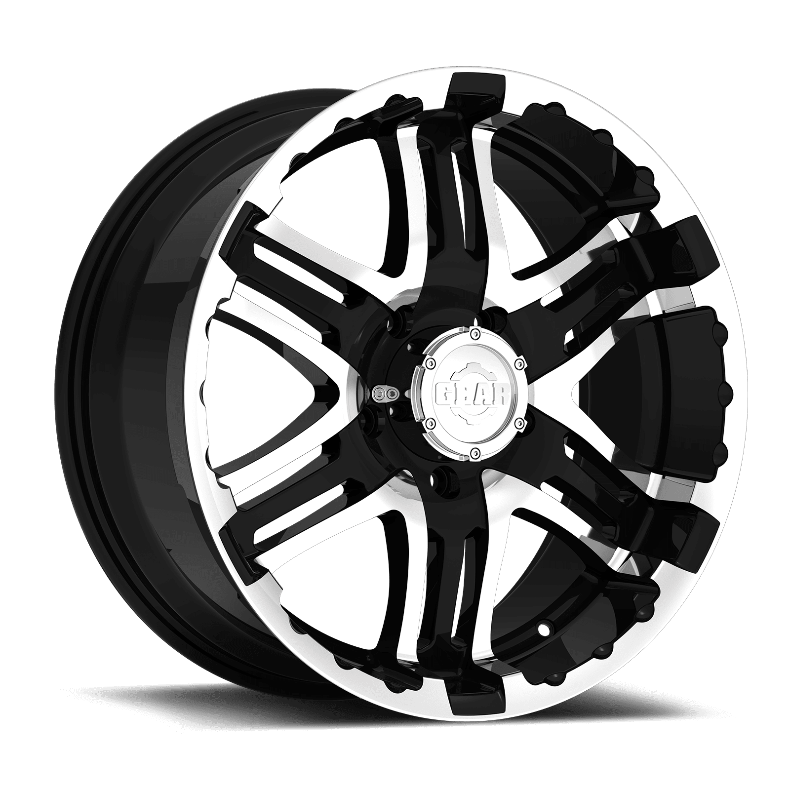 Gear Off Road 713MB DOUBLE PUMP 713MB-7906330 17X9 6X135 (+30) G/A 713MB Double Pump (HB 87) Mirror Machined Face with Gloss Black Accents A118492