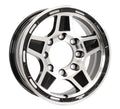 Aluminum Trailer Wheel 16X6 16 Inch Rim Black and Machined 8 Lug PDHR66867BM
