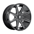 DUB 1PC Aluminum Rim S109 PUSH 20X8.5in Gloss Black Milled Finish, S109208506+10
