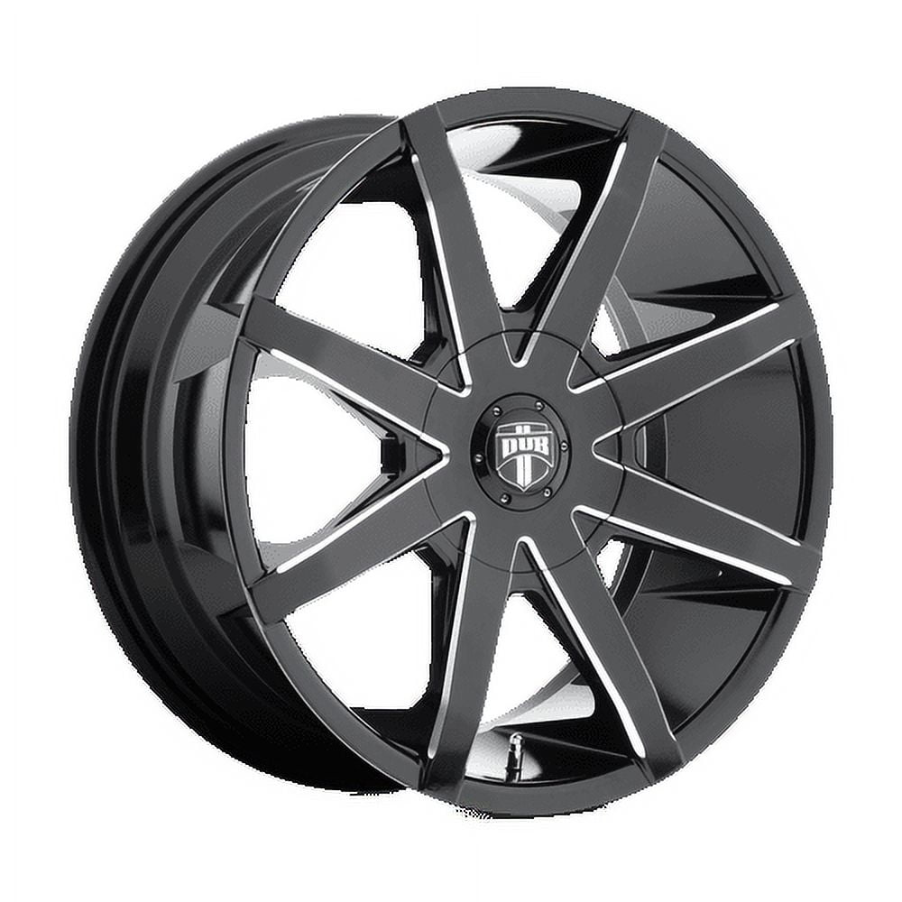 DUB 1PC Aluminum Rim S109 PUSH 20X8.5in Gloss Black Milled Finish, S109208506+10