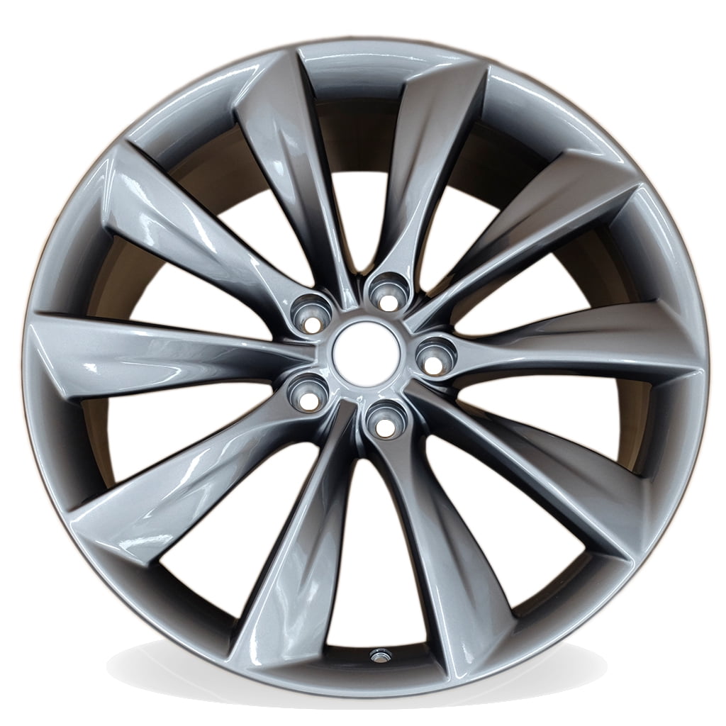 21 Single 21x8.5 Charcoal Front Screen Behind Alloy Wheel For Tesla Model Second-hand 2012-2017 OEM Standard Replacement Rim 98727 6005868