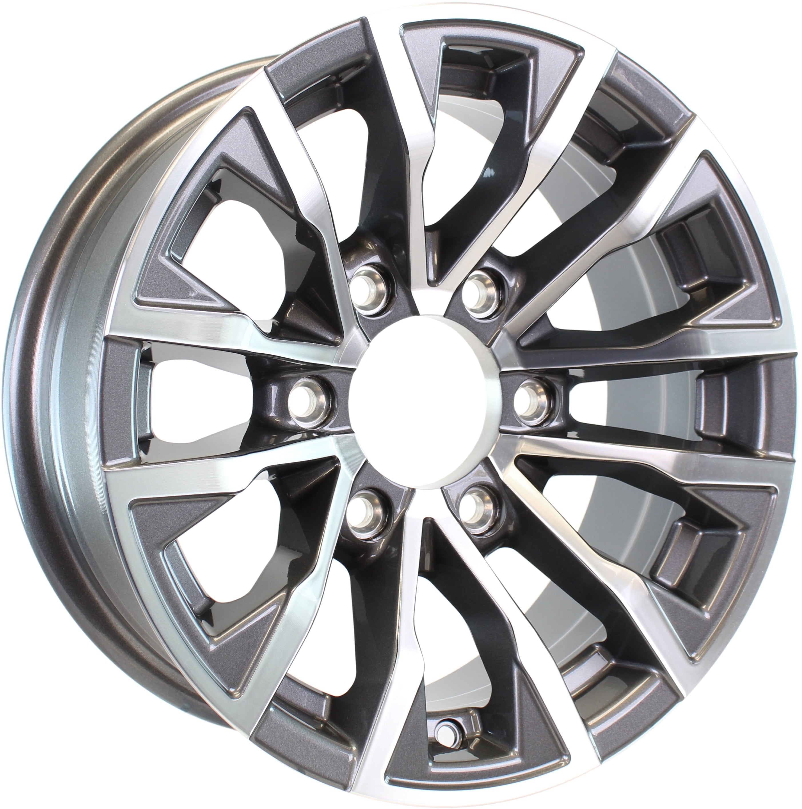 Aluminum Trailer Wheel 15X6 15 X 6 6 Lug 5.5 Center Edge Gun Metal Rim