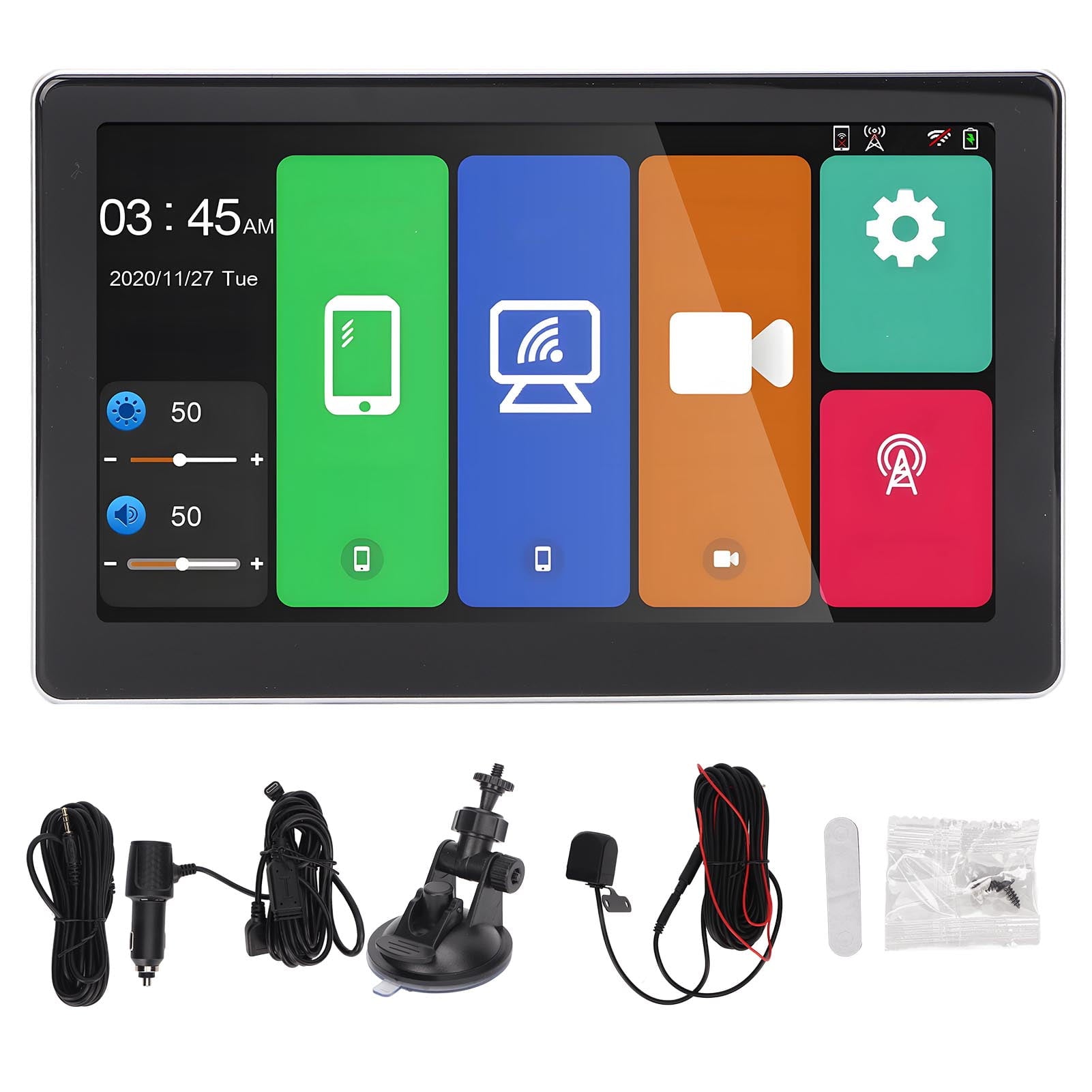 4K 7in Screen Dual Optics Wireless Carplay AUX Output Parking Screen Premium Sensing device for Vehicle Truck T20