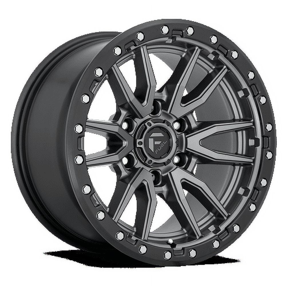 Fuel 1PC Aluminum Rim D680 REBEL 20X9in Matte Gun Metal Black Bead Ring Finish, D68020908957
