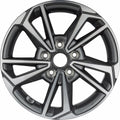 16x6.5 inch New Alloy Rim for 2022-2024 Kia Forte Machined Face with Painted Grey Pockets
