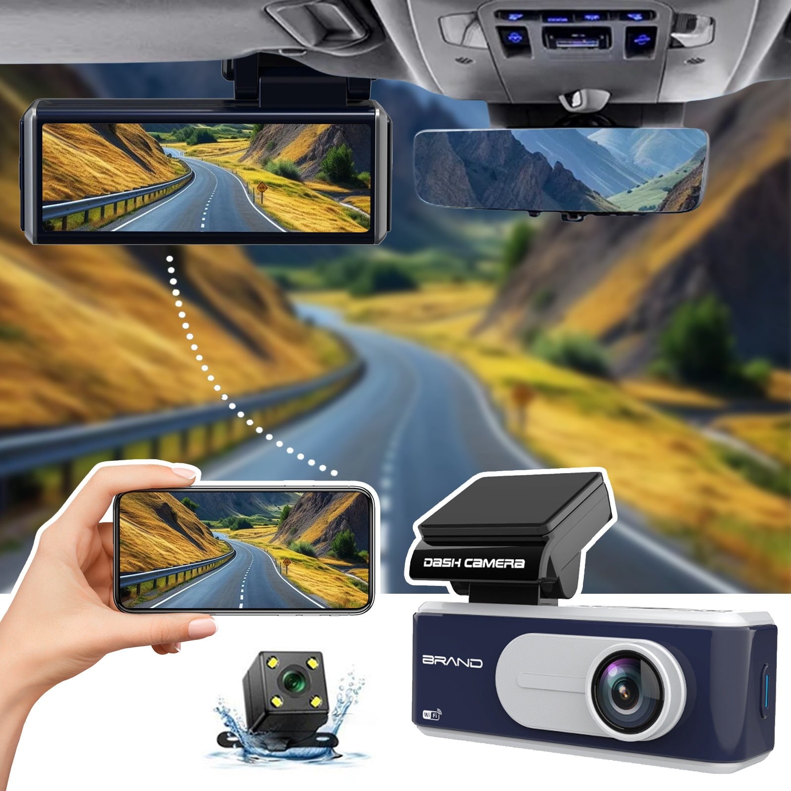Vehicle Recorder Automobile Front Vehicle Interior Two Recording Dark Vision Enhanced Black HD Camera lens 3.2 Inch Screen Loop Recording