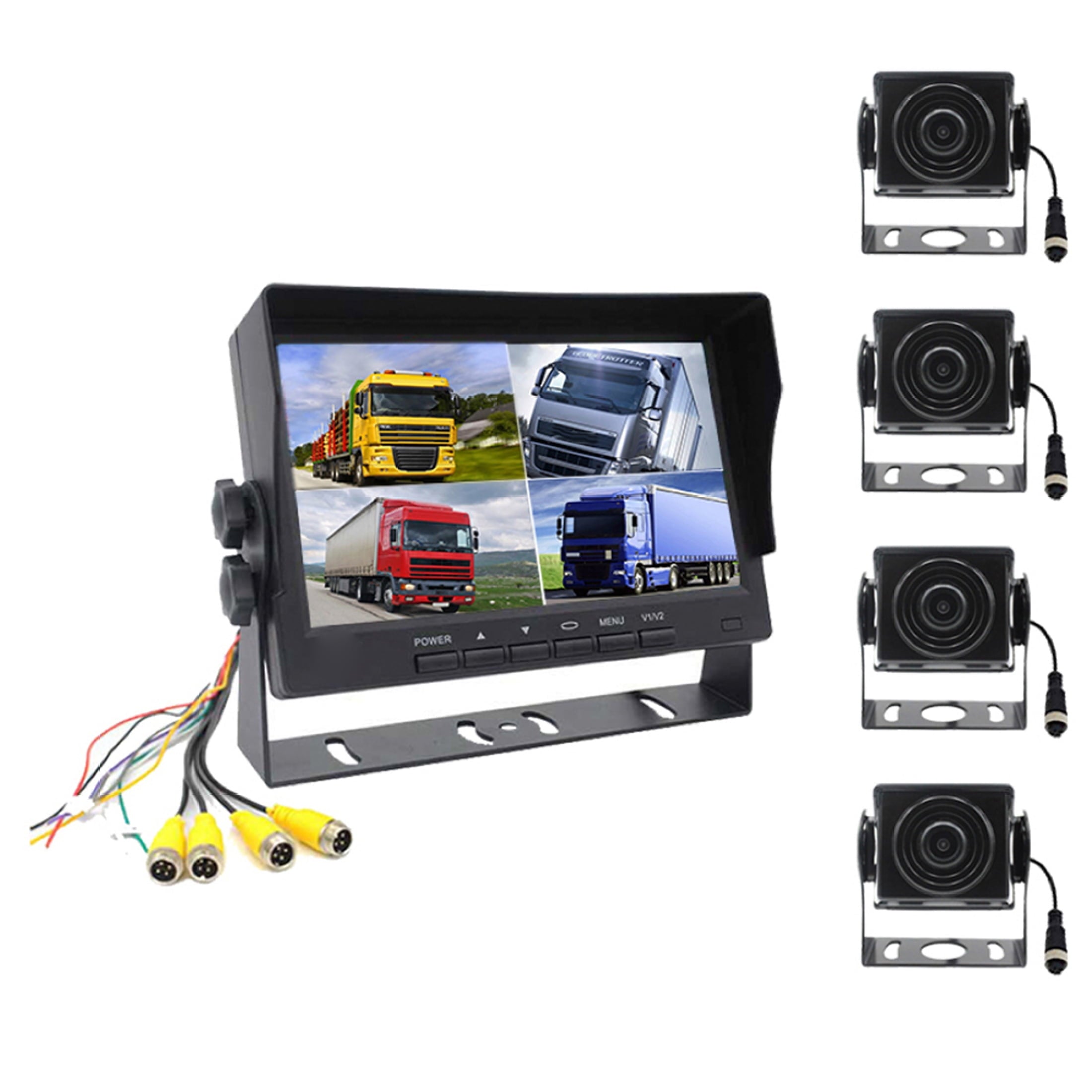 EUBUY 7Inch Truck Back Driving Lens Heavy Duty Vehicle 1080P Rearview Reverse Waterproof Recorder Front/Rear Cameras for Trailer Bus Van RV Camper Motorhome Type 3