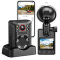 Losfom 4K , Waterproof Body Camcorder with 128G Card & 3500mAh Battery with 11 Hours Recording, Wi-Fi Recorder with GPS