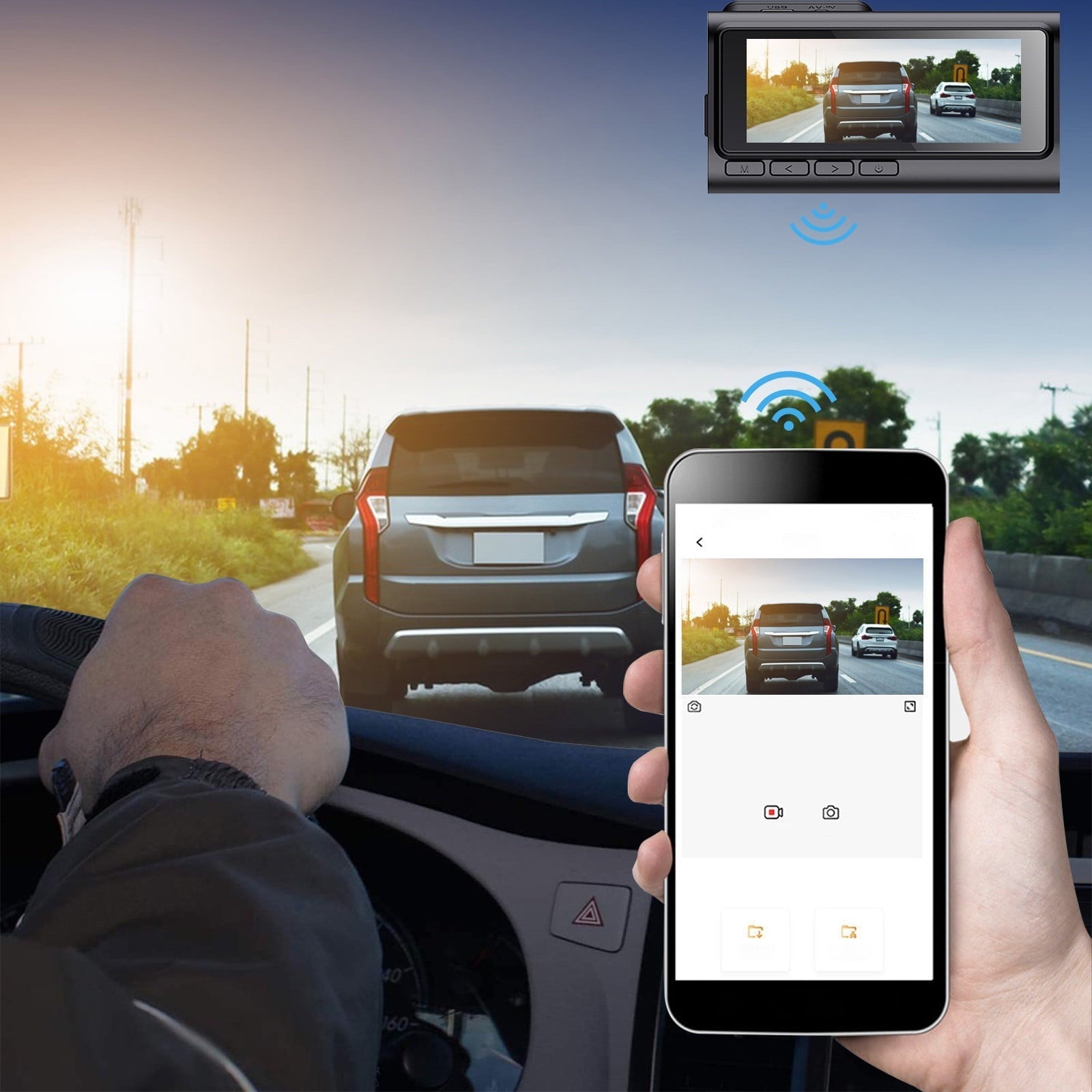 Today Lightning Deals of With WiFi 1080P FHD Vehicle Driving Recorder 3.2Inch IPS Screen Cameras 170¡ã Broad Angle,Gravity Sensing,24h Parking Monitor,Loop Recording