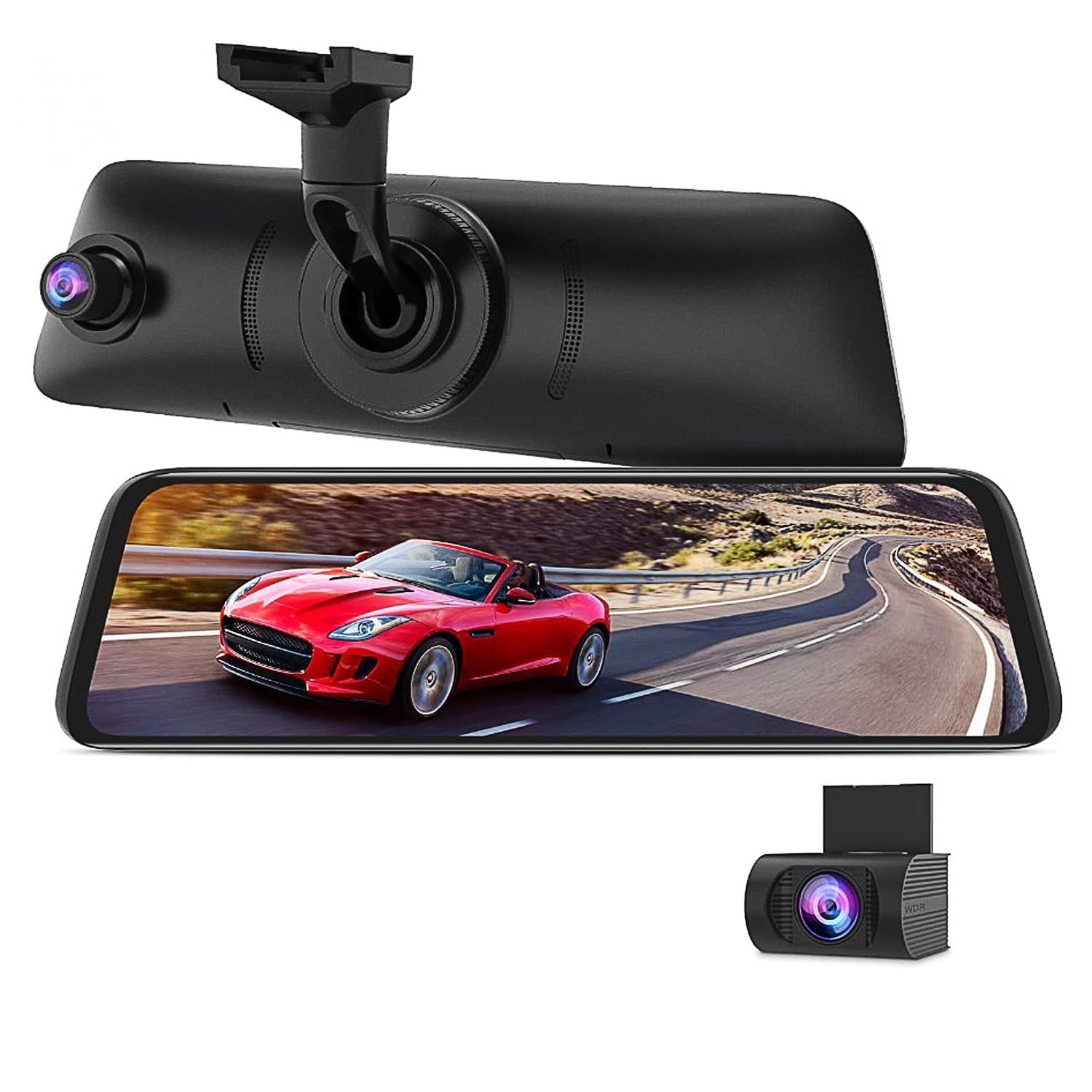 AUTO-VOX V5PRO OEM Look Back Sight Mirror Recorder for Cars, 9.35'' Anti-Glare Ultrathin Touch Screen with Dual 1080P Super Low light Vision Dashboard Lens