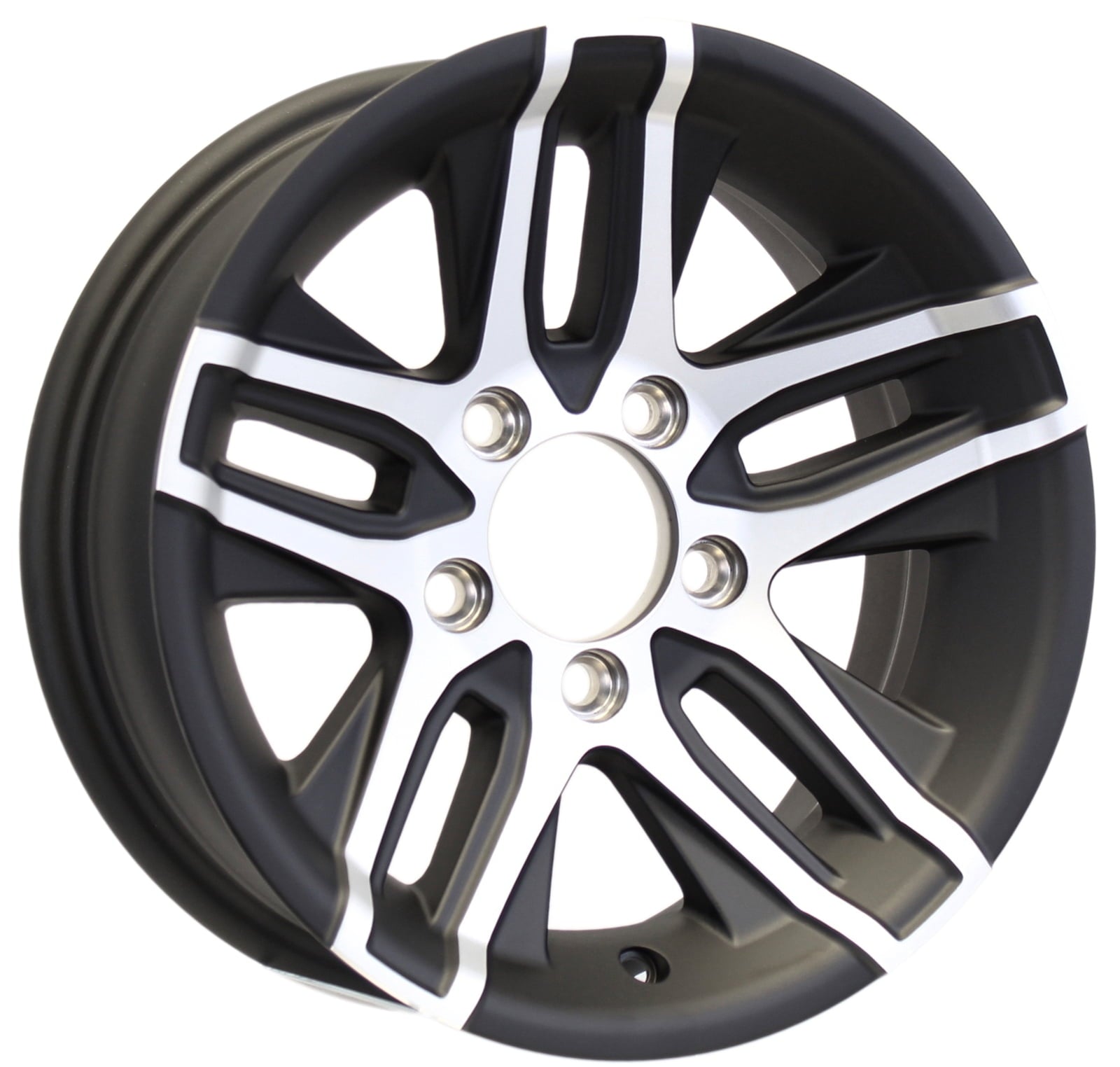 2-Pack Aluminum Trailer Wheels 14X5.5 5 Lug 4.5 Center Altitude Matte Black Rim