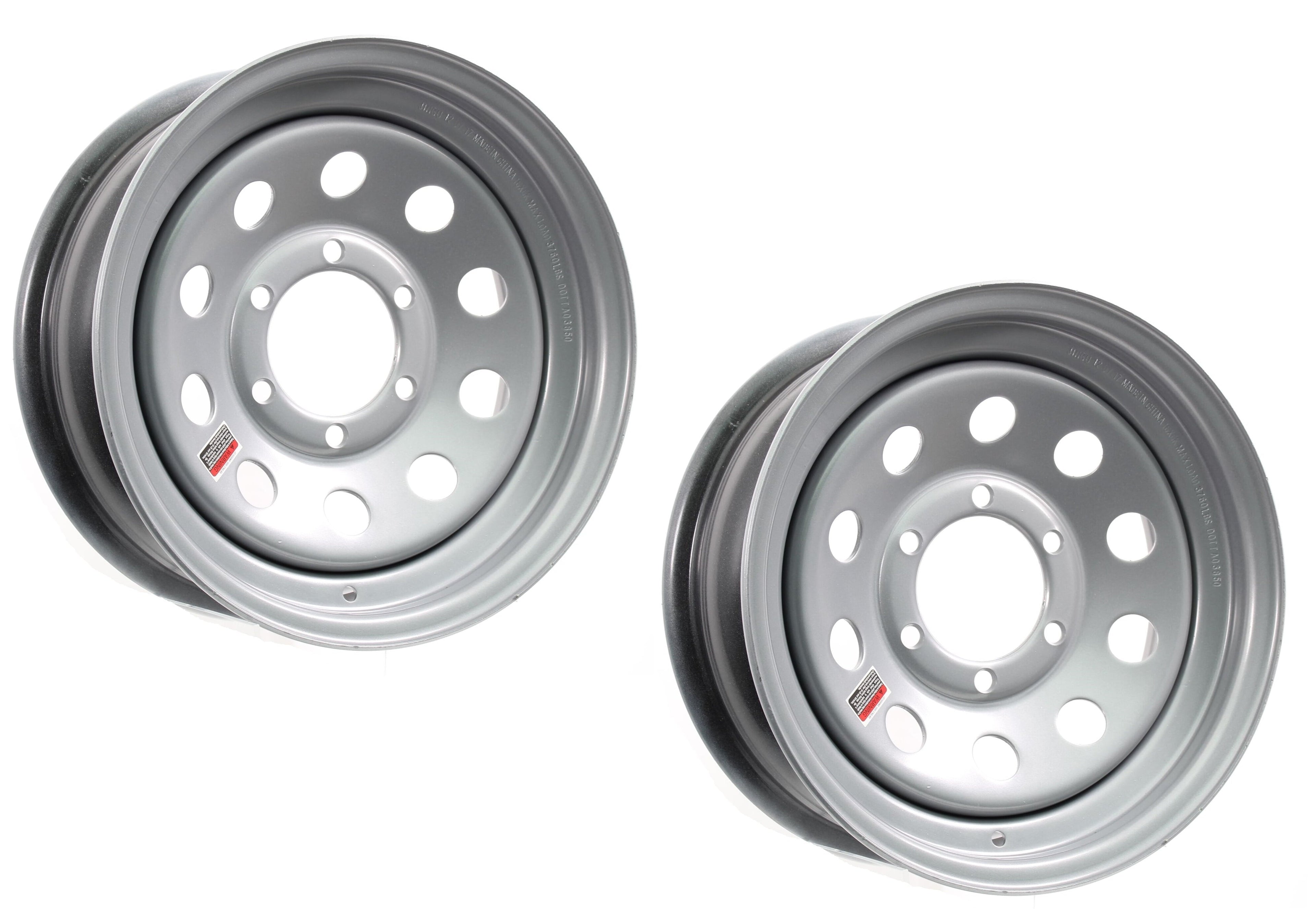 2-Pack Trailer Wheel Rim 16x6 16 x 6 in. 6 Hole 5.5 in. Center Modular Silver