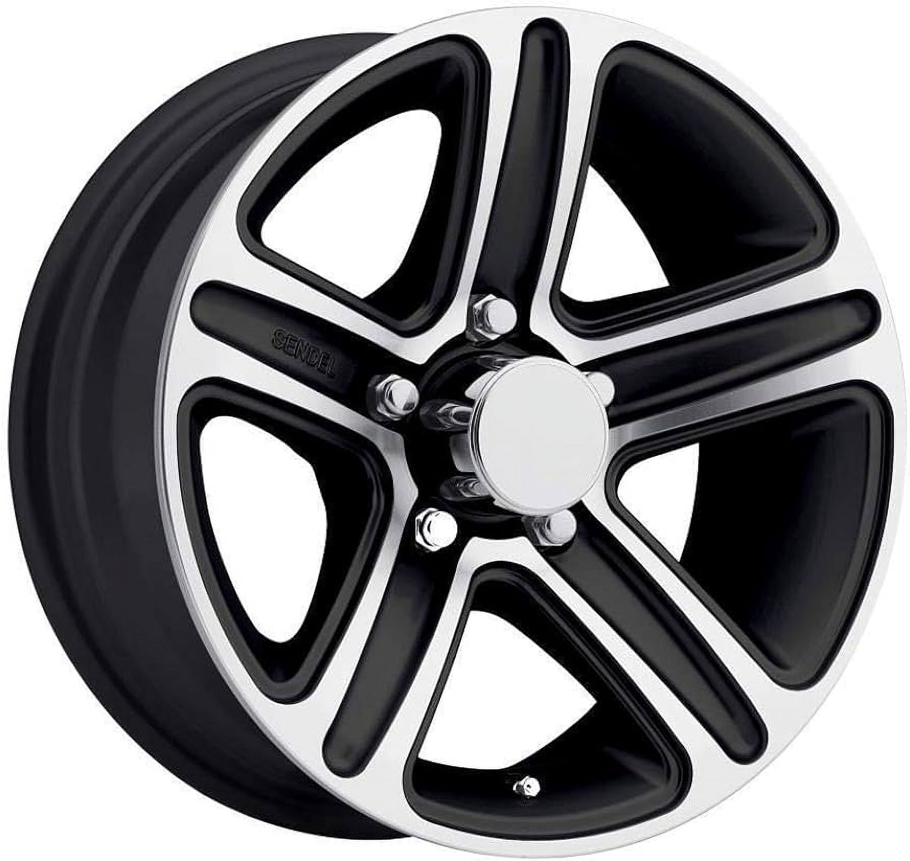 Sendel T09 15 5-Lug Boat Camper RV Trailer Wheel Rim Black Machined (QTY 1)