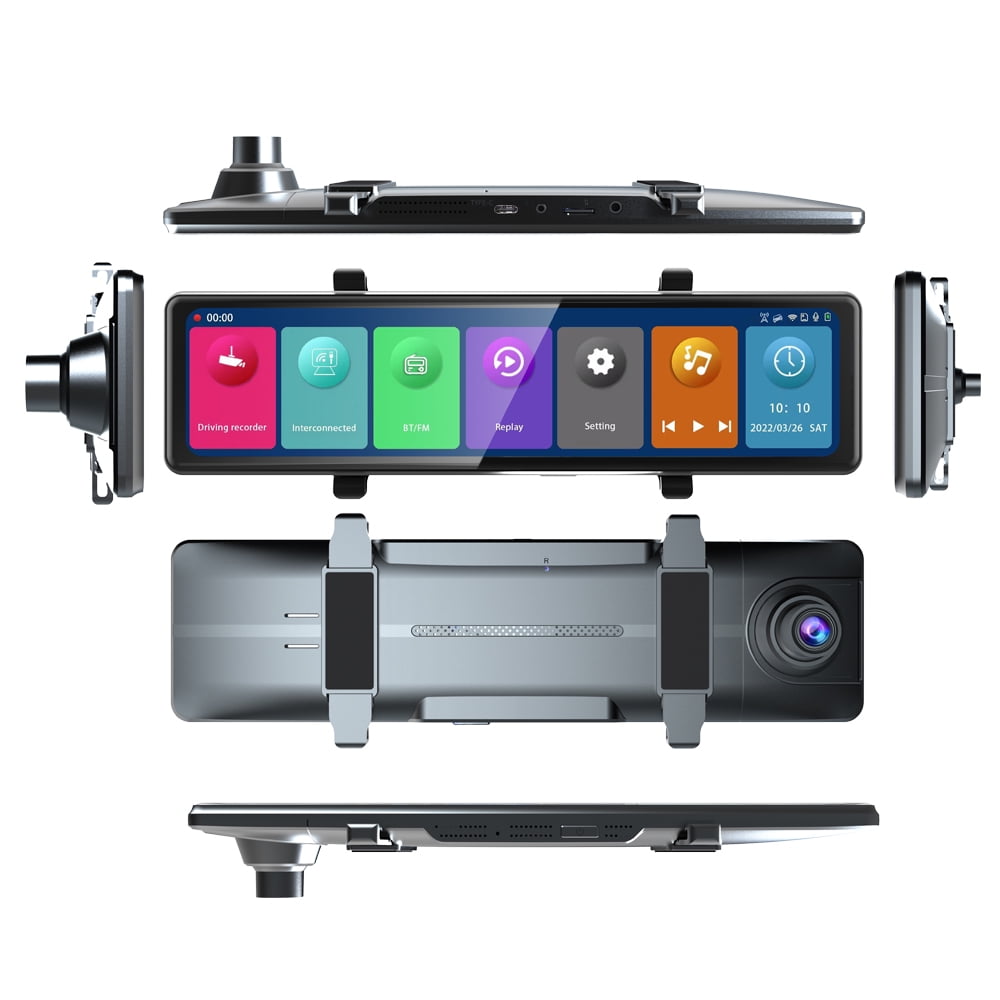 GoolRC Dashboard Camera, 3 Cameras Mirror Bt Vehicle Bt Automobile Video 2.5k Clear Automobile Lens 12in 2.5k Vehicle Recorder 12in 2.5k Clear Bt Touched Screen Vehicle Cameras 12in Touched