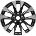17 X 6.5 New Aluminum Alloy Wheel Replica, Machined Dark Bluish Charcoal Metallic, Fits 2016-2019 Sentra