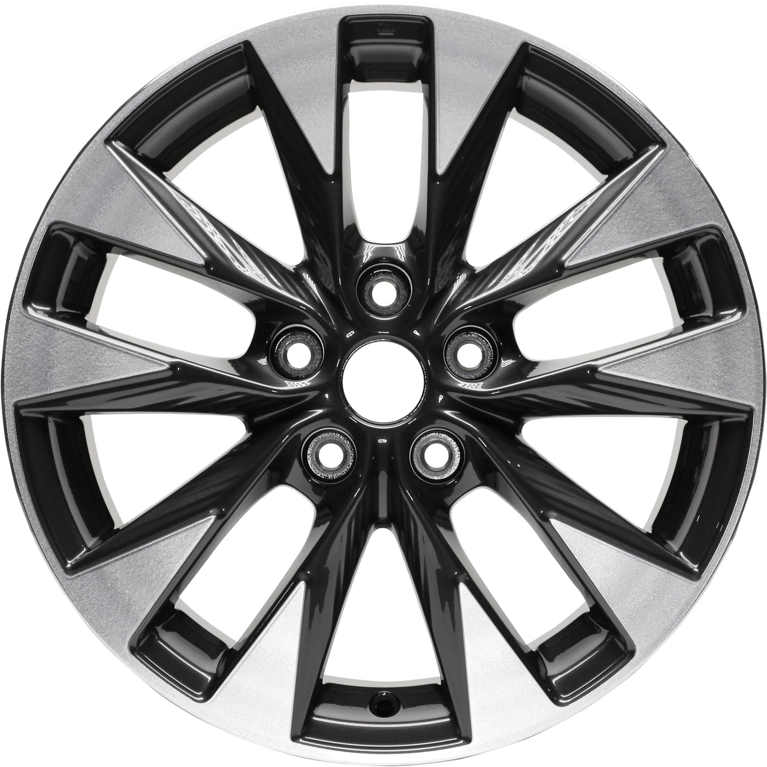 17 X 6.5 New Aluminum Alloy Wheel Replica, Machined Dark Bluish Charcoal Metallic, Fits 2016-2019 Sentra