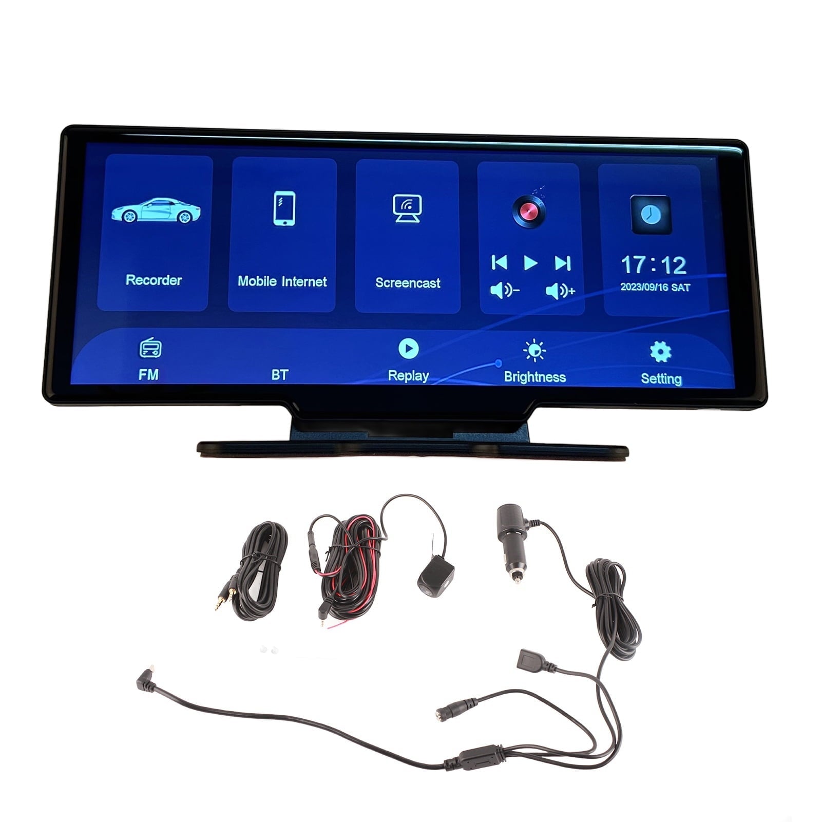 Mirror Multifunction WIFI Premium Definition Automobile DVR Video Recroder BT5.0 Parking Monitoring Superior Detector for Auto T30