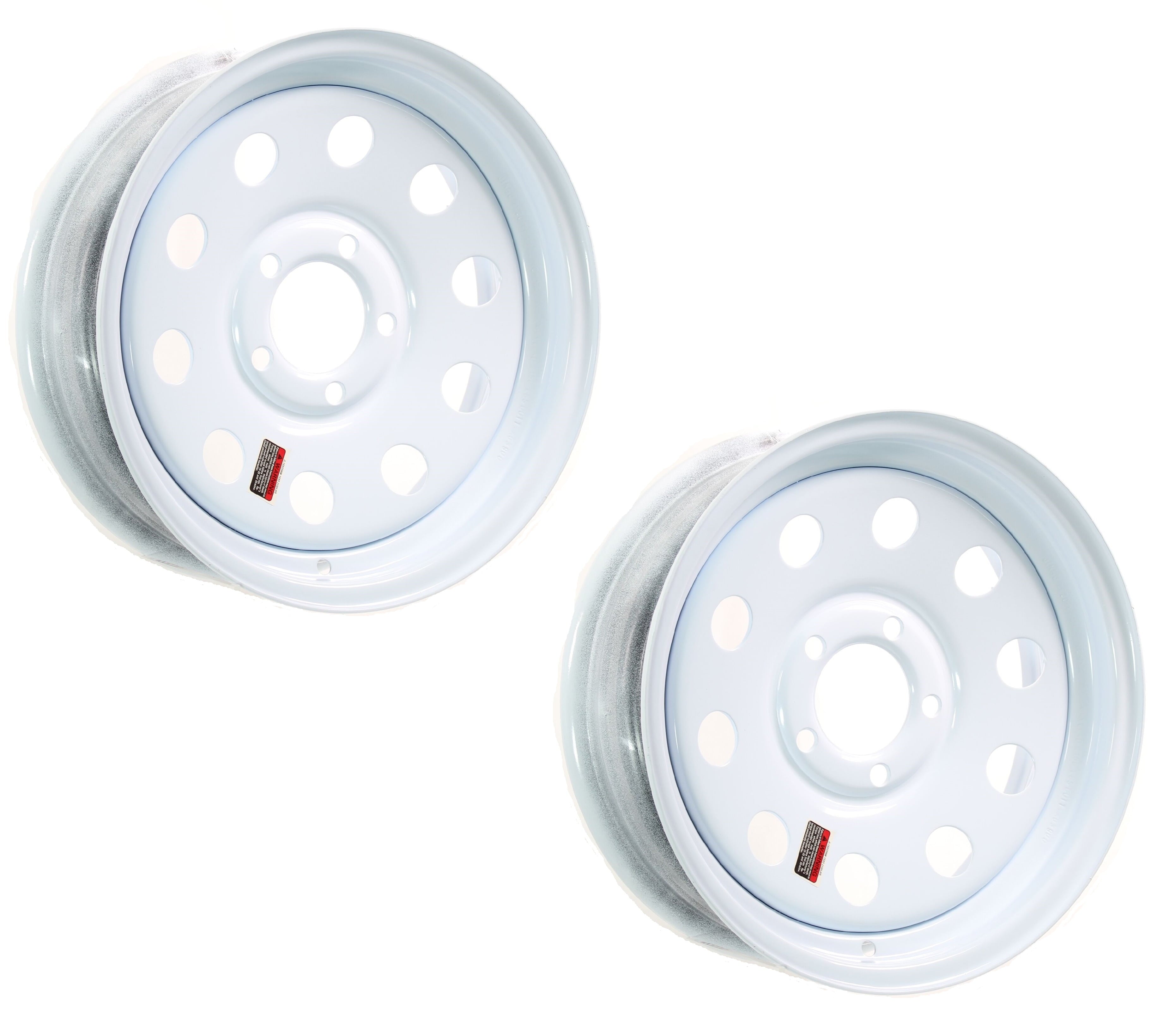 2-Pack Trailer Rim Wheel 15X5 5-4.5 White Modular 2150 Lb. 3.19 Center Bore